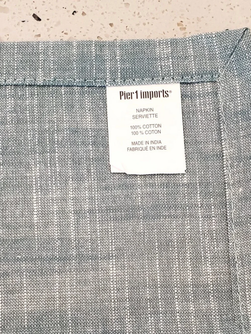 Pier 1 Imports Set Of 8, 100% Cotton Woven Dinner Napkins, Sea Foam Green/White
